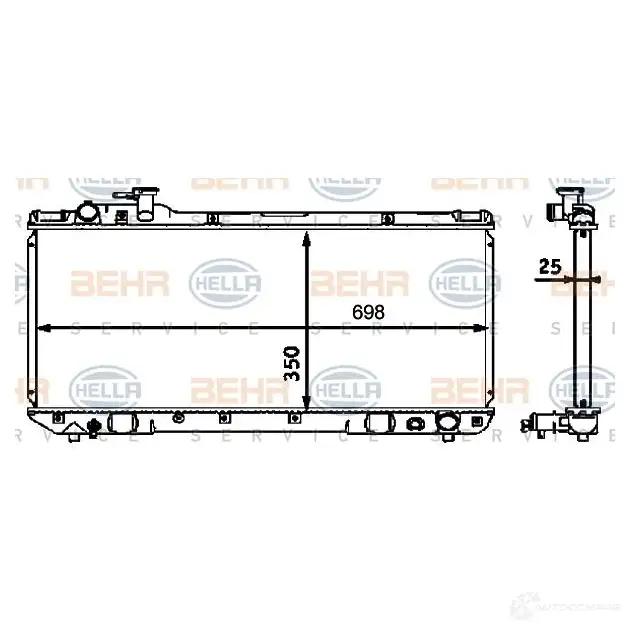 Радиатор охлаждения двигателя HELLA D8E90FW 45879 _BEHR HELLA SERVICE_ 8mk376718451