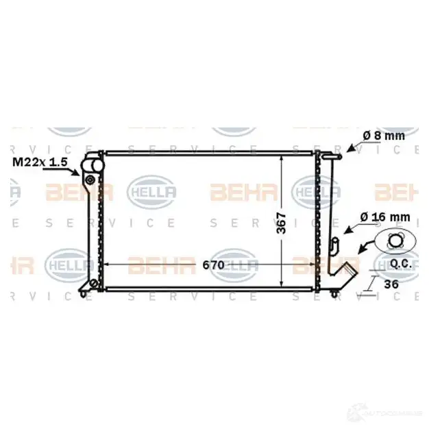 Радиатор охлаждения двигателя HELLA _BEHR HELLA SERVICE_ 8mk376724711 79DYNVK 46240