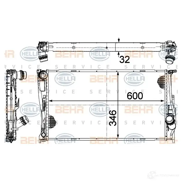 Радиатор охлаждения двигателя HELLA 8mk376754034 46492 _BEHR HELLA SERVICE_ FHHBXJ изображение 0