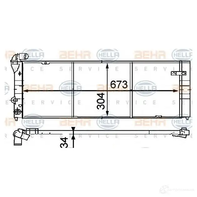 Радиатор охлаждения двигателя HELLA _BEHR HELLA SERVICE_ K5A8H4 45562 8mk376714501 изображение 0