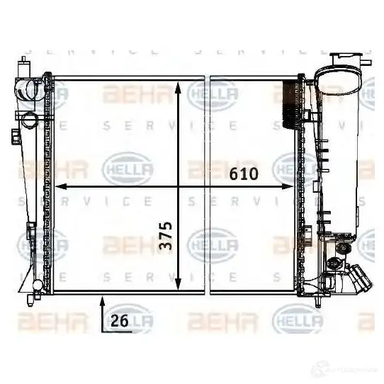 Радиатор охлаждения двигателя HELLA 45280 _BEHR HELLA SERVICE_ B7AK6 8mk376711491 изображение 0