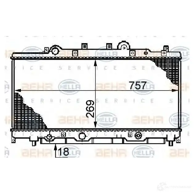 Радиатор охлаждения двигателя HELLA 8mk376708741 _BEHR HELLA SERVICE_ 2Y41S 45124