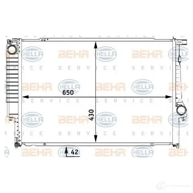 Радиатор охлаждения двигателя HELLA M1P4GNQ 45311 8mk376712121 _BEHR HELLA SERVICE_