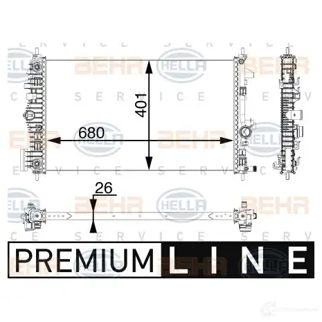 Радиатор охлаждения двигателя HELLA 1424472672 8mk376747411 2 KAPG04 4045621528836 изображение 0