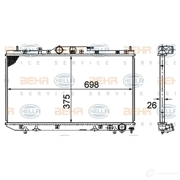 Радиатор охлаждения двигателя HELLA _BEHR HELLA SERVICE_ 47099 8mk376781051 Q8ZE1B