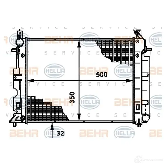 Радиатор охлаждения двигателя HELLA _BEHR HELLA SERVICE_ 8mk376720551 71S7SI 46058 изображение 6