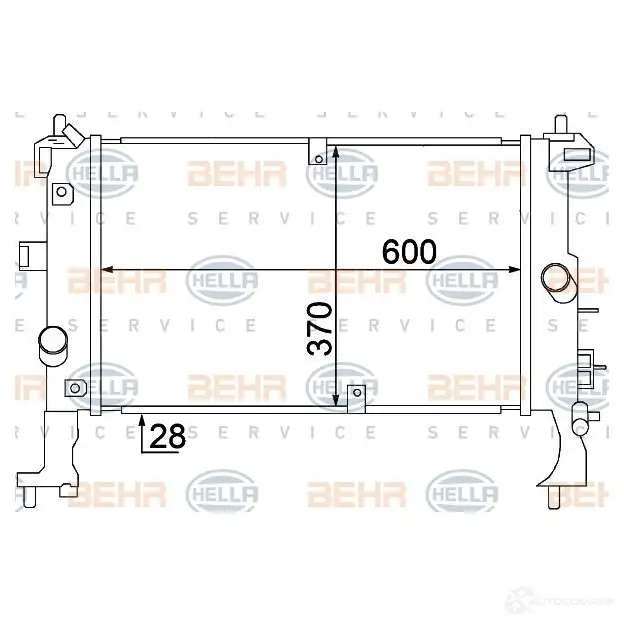 Радиатор охлаждения двигателя HELLA _BEHR HELLA SERVICE_ E8P6P 46992 8mk376771241 изображение 0