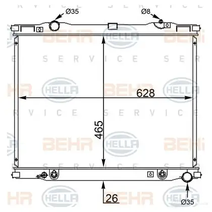 Радиатор охлаждения двигателя HELLA NUJH 2X 1424737349 8mk376775734 4045621524234
