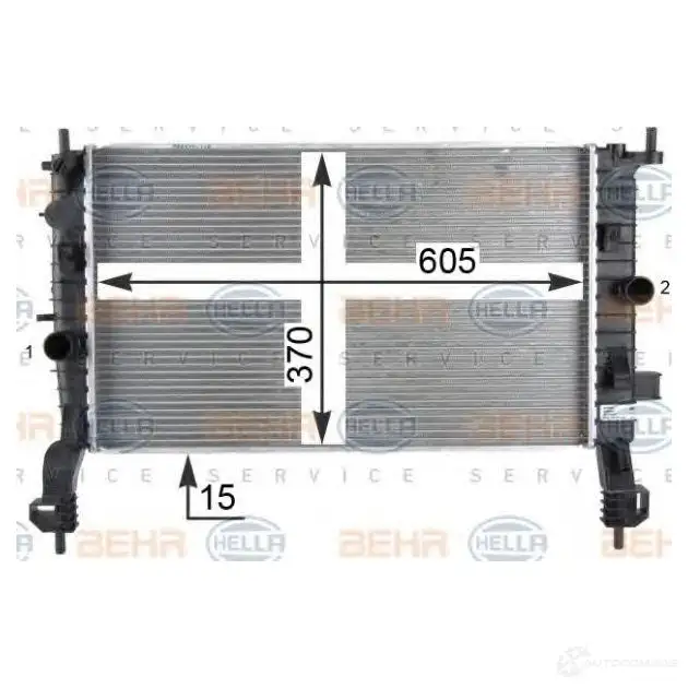 Радиатор охлаждения двигателя HELLA _BEHR HELLA SERVICE_ 47307 8mk376910281 SB3T8 - Изображение 1