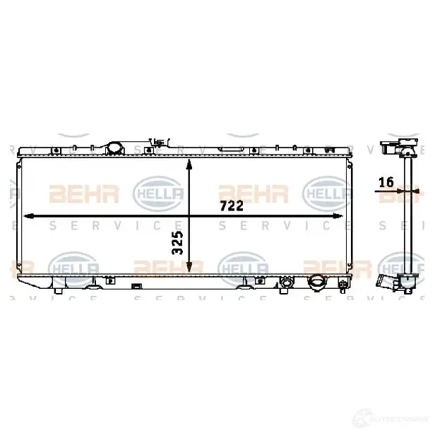 Радиатор охлаждения двигателя HELLA 45874 EX5ZSY 8mk376718401 _BEHR HELLA SERVICE_