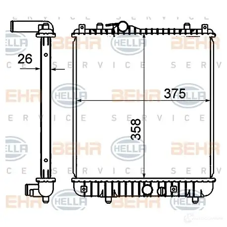 Радиатор охлаждения двигателя HELLA _BEHR HELLA SERVICE_ MS0MIXS 46328 8mk376735071 изображение 0