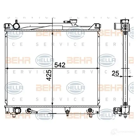 Радиатор охлаждения двигателя HELLA 3X9LW 46249 _BEHR HELLA SERVICE_ 8mk376726471