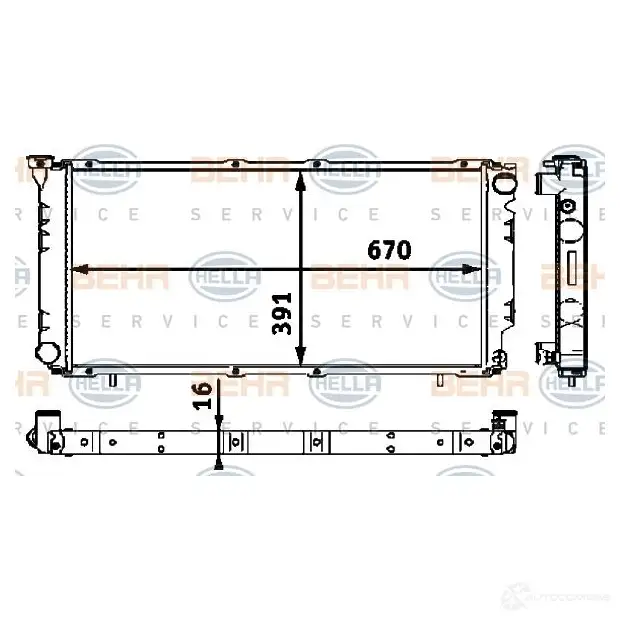 Радиатор охлаждения двигателя HELLA 8mk376718441 9BA3XCI _BEHR HELLA SERVICE_ 45878 изображение 0