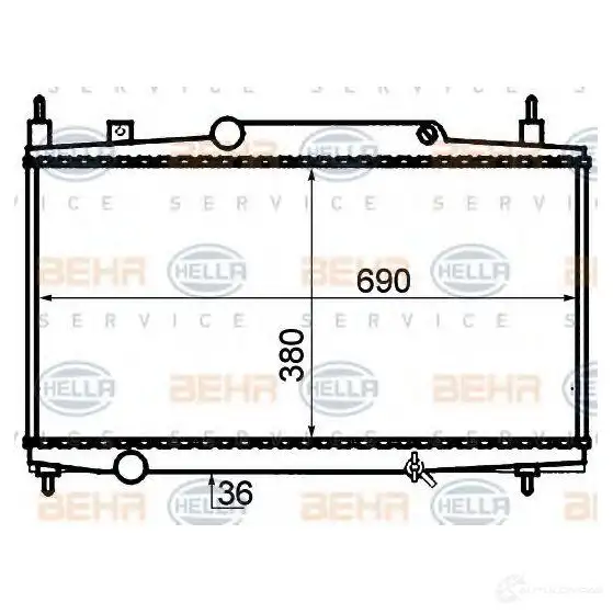 Радиатор охлаждения двигателя HELLA 8mk376717581 45798 PPVCI _BEHR HELLA SERVICE_ изображение 0