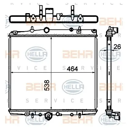 Радиатор охлаждения двигателя HELLA 6NFE0 46343 _BEHR HELLA SERVICE_ 8mk376735311 изображение 0