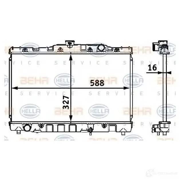 Радиатор охлаждения двигателя HELLA YBA1DO8 8mk376708301 _BEHR HELLA SERVICE_ 45081