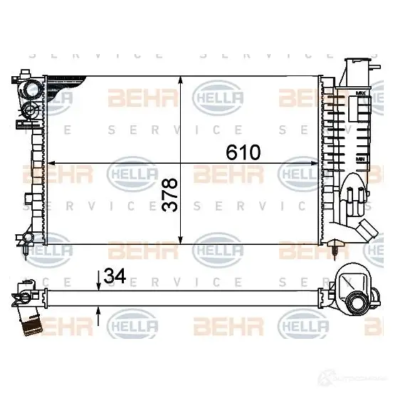 Радиатор охлаждения двигателя HELLA 8mk376707021 44986 3ACZ7GX _BEHR HELLA SERVICE_