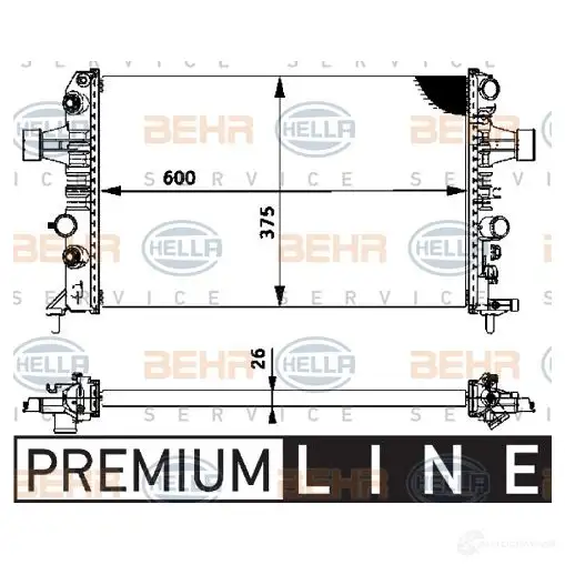 Радиатор охлаждения двигателя HELLA _BEHR HELLA SERVICE_ 45927 8mk376719061 ZP559CX