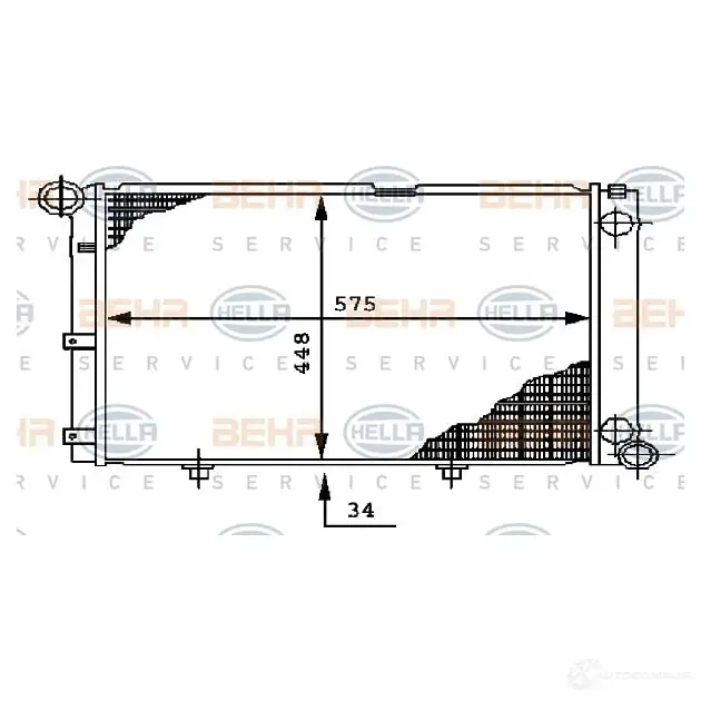 Радиатор охлаждения двигателя HELLA 8mk376712291 _BEHR HELLA SERVICE_ 45329 5LJ24XQ изображение 3