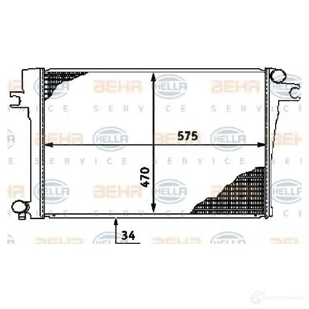 Радиатор охлаждения двигателя HELLA 4TM03 45433 8mk376713231 _BEHR HELLA SERVICE_