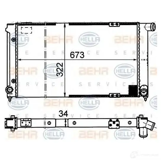 Радиатор охлаждения двигателя HELLA _BEHR HELLA SERVICE_ 45563 PK1NV5 8mk376714511