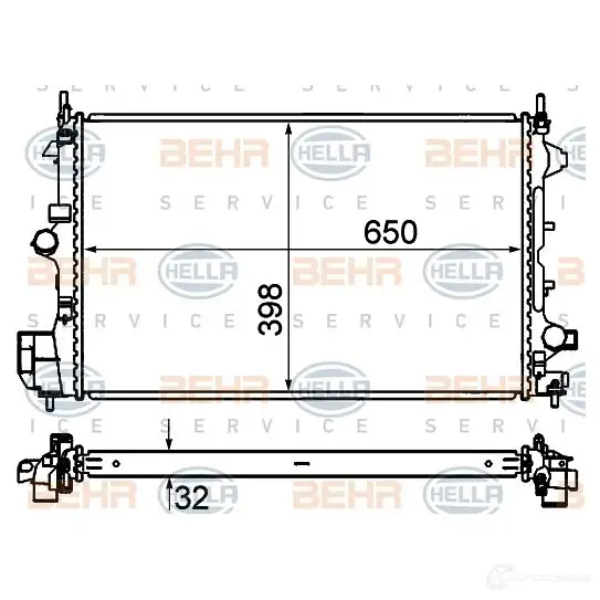 Радиатор охлаждения двигателя HELLA _BEHR HELLA SERVICE_ HB5JE8K 8mk376735061 46327