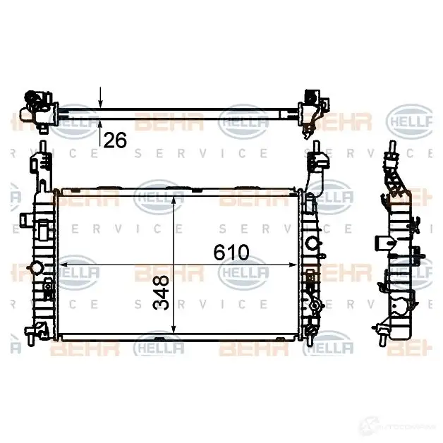 Радиатор охлаждения двигателя HELLA 46325 8mk376735041 K6V3N5W _BEHR HELLA SERVICE_