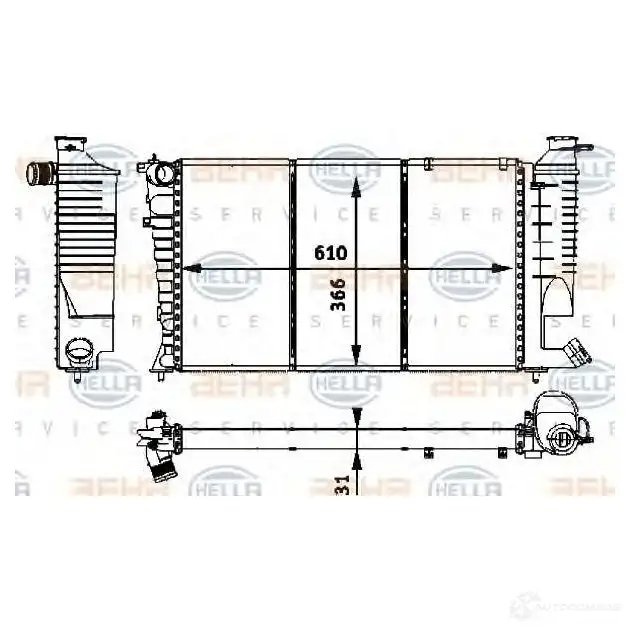 Радиатор охлаждения двигателя HELLA 45805 _BEHR HELLA SERVICE_ 8mk376717641 4JJK1