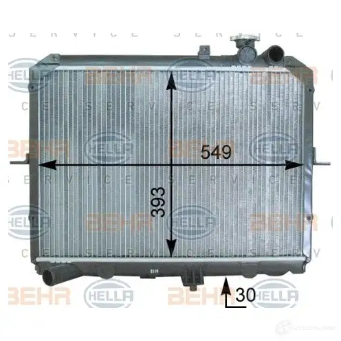Радиатор охлаждения двигателя HELLA 8mk376763641 YV9MX 46775 _BEHR HELLA SERVICE_