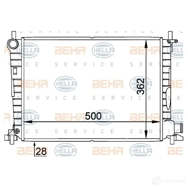 Радиатор охлаждения двигателя HELLA _BEHR HELLA SERVICE_ 8mk376735331 NQFOH9I 46345