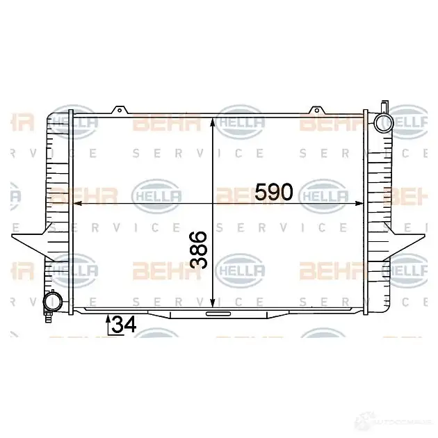 Радиатор охлаждения двигателя HELLA _BEHR HELLA SERVICE_ 47068 PTX4VLJ 8mk376774191