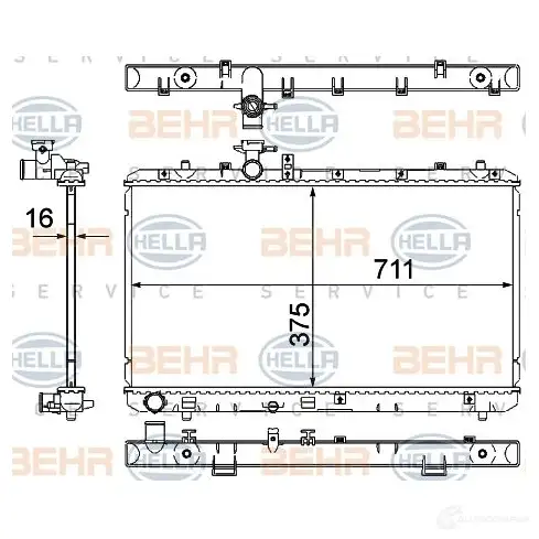 Радиатор охлаждения двигателя HELLA 8mk376762741 _BEHR HELLA SERVICE_ VM4SEK7 46731