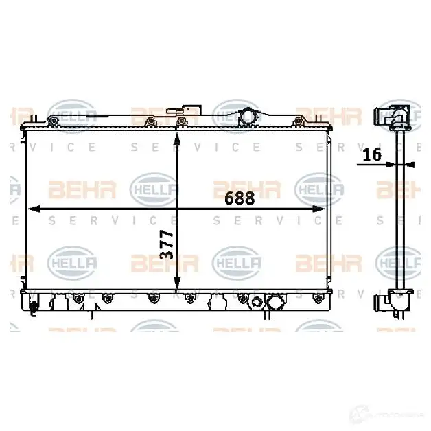 Радиатор охлаждения двигателя HELLA 45062 8mk376708111 5D1BVC _BEHR HELLA SERVICE_ изображение 0