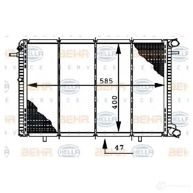 Радиатор охлаждения двигателя HELLA 8mk376722431 _BEHR HELLA SERVICE_ C93LV 46198