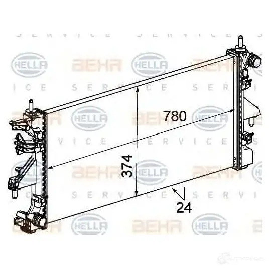 Радиатор охлаждения двигателя HELLA _BEHR HELLA SERVICE_ 46375 8mk376745104 883ZP0Z изображение 3