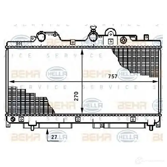 Радиатор охлаждения двигателя HELLA 8mk376708731 45123 6OTJ7U _BEHR HELLA SERVICE_ изображение 0