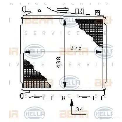 Радиатор охлаждения двигателя HELLA 8mk376710741 POZRTJ _BEHR HELLA SERVICE_ 45227