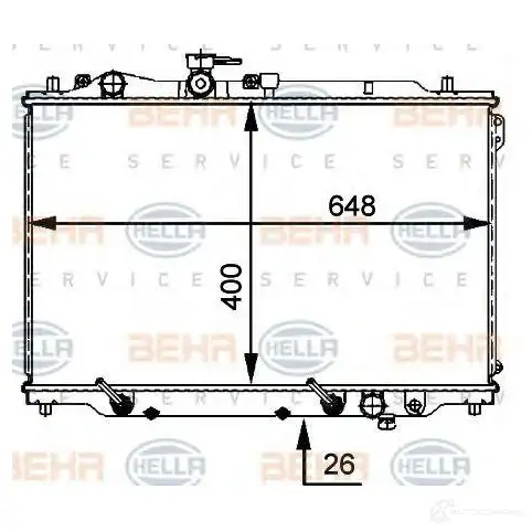 Радиатор охлаждения двигателя HELLA L7UKF0 8mk376707531 45026 _BEHR HELLA SERVICE_