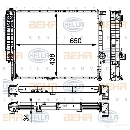 Радиатор охлаждения двигателя HELLA O32LX 47306 8mk376910271 _BEHR HELLA SERVICE_