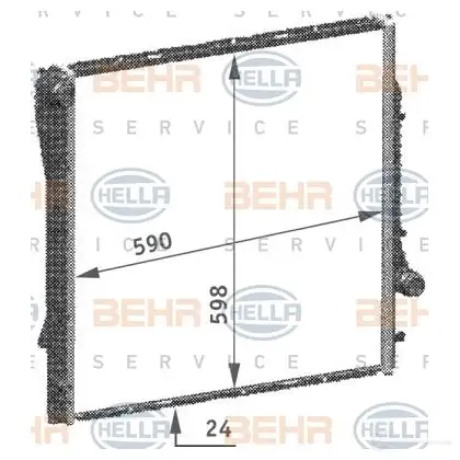 Радиатор охлаждения двигателя HELLA 8mk376718774 _BEHR HELLA SERVICE_ 0RSYAZN 45916