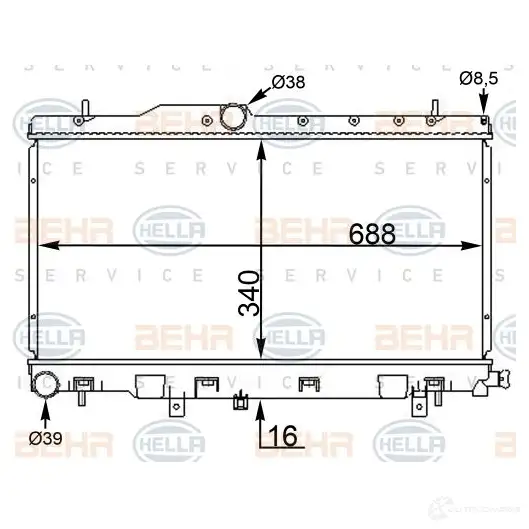 Радиатор охлаждения двигателя HELLA 8mk376775634 4045621524173 1424664180 7XN5D0 O
