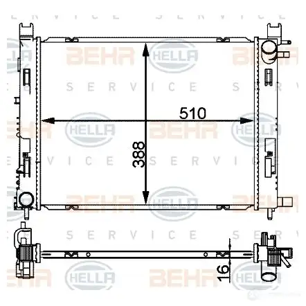 Радиатор охлаждения двигателя HELLA A260MZ 8mk376912244 _BEHR HELLA SERVICE_ 47321 изображение 0