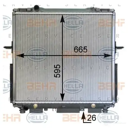 Радиатор охлаждения двигателя HELLA M9IW9P _BEHR HELLA SERVICE_ 46772 8mk376763601 изображение 1