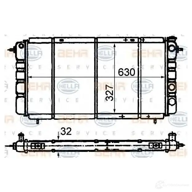 Радиатор охлаждения двигателя HELLA 45726 8mk376716491 _BEHR HELLA SERVICE_ SXB7BXV