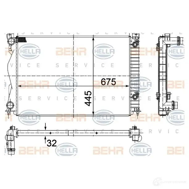 Радиатор охлаждения двигателя HELLA 46306 TL7VZ 8mk376732511 _BEHR HELLA SERVICE_ изображение 0