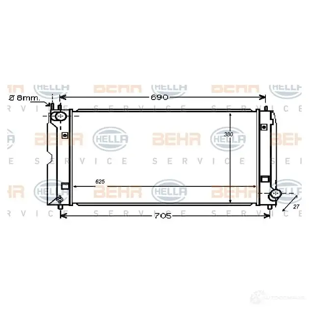 Радиатор охлаждения двигателя HELLA 8mk376753731 QCDDZH9 _BEHR HELLA SERVICE_ 46481