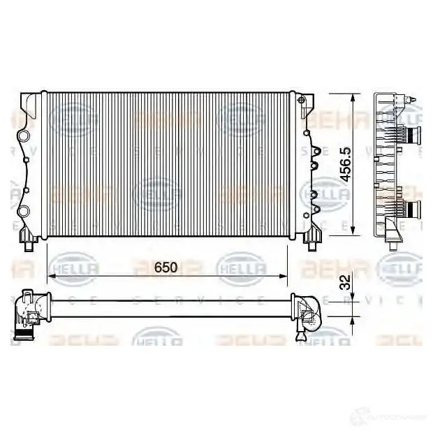 Радиатор охлаждения двигателя HELLA 46528 8mk376754444 _BEHR HELLA SERVICE_ 5EBEK9
