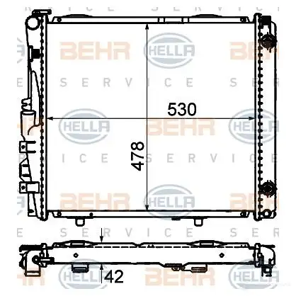 Радиатор охлаждения двигателя HELLA 8mk376712424 Y9A47 45346 _BEHR HELLA SERVICE_