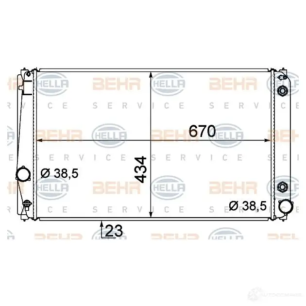 Радиатор охлаждения двигателя HELLA 8mk376783611 IM58M _BEHR HELLA SERVICE_ 47116