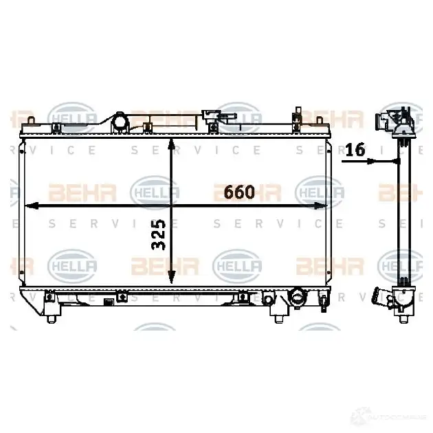 Радиатор охлаждения двигателя HELLA 45882 _BEHR HELLA SERVICE_ PRV7NID 8mk376718481 изображение 0